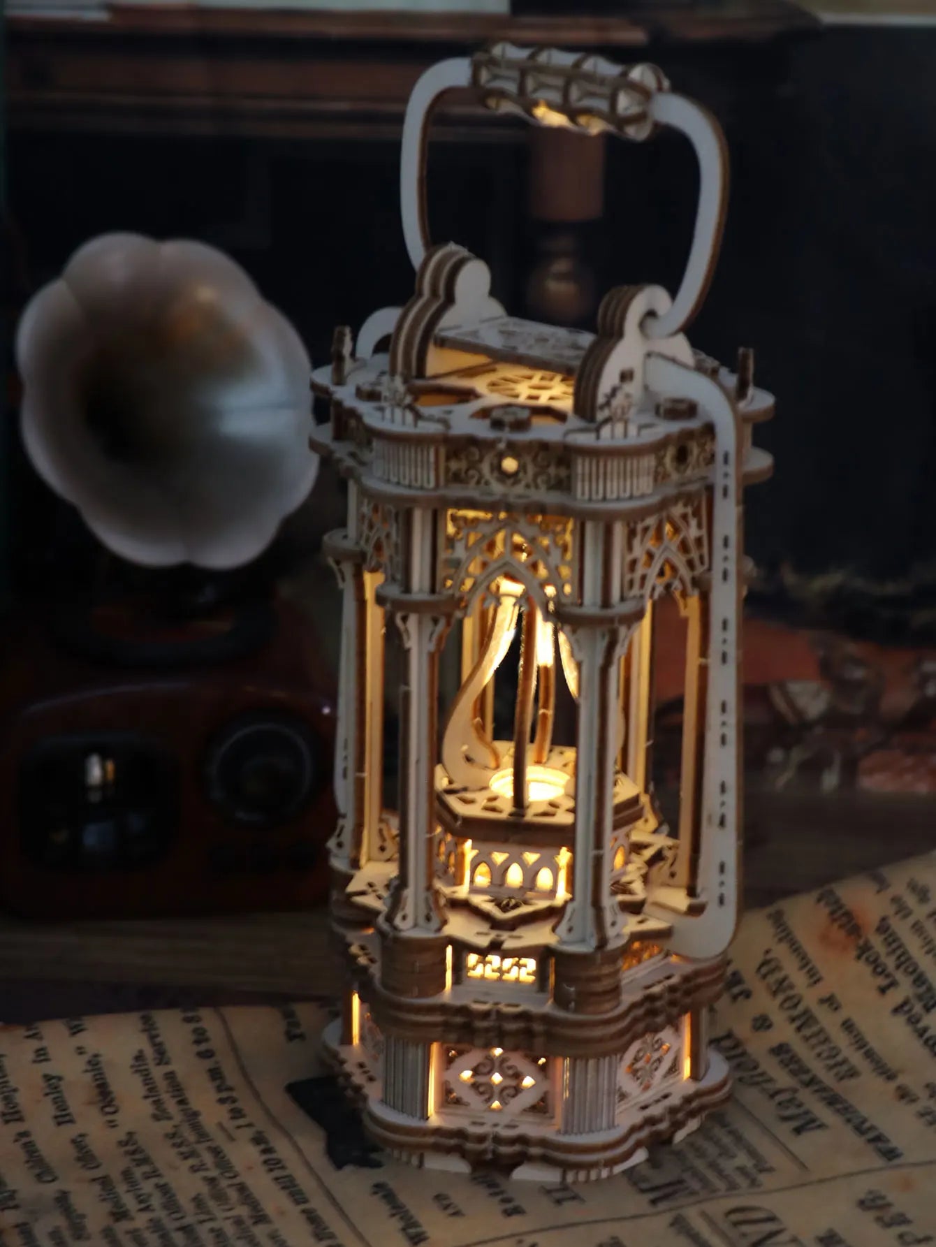 3d wooden puzzles for adults handmade diy crafts model kits rotating vintage lantern hands on activity desk decor