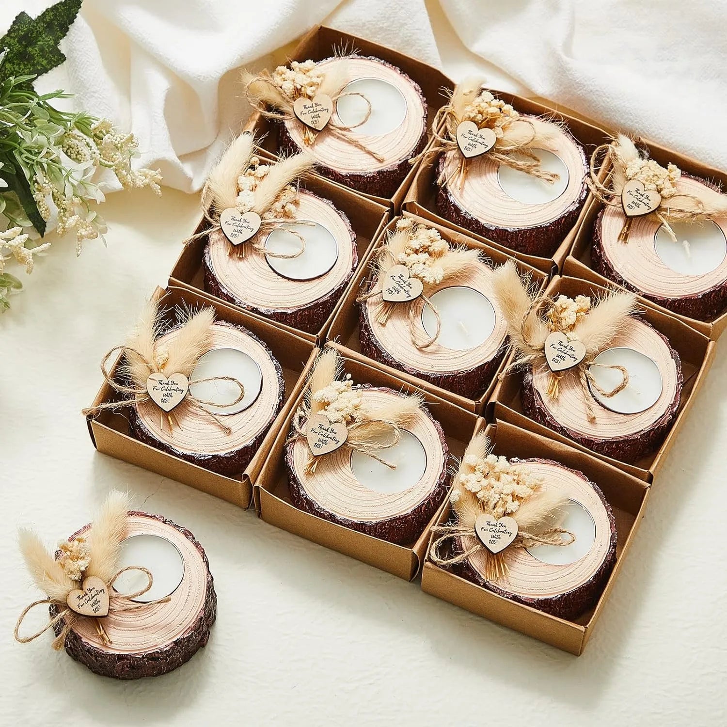 10/15/20pieces guest gift candles wedding wooden tealight candle holders bridal shower thank you baby gifts party