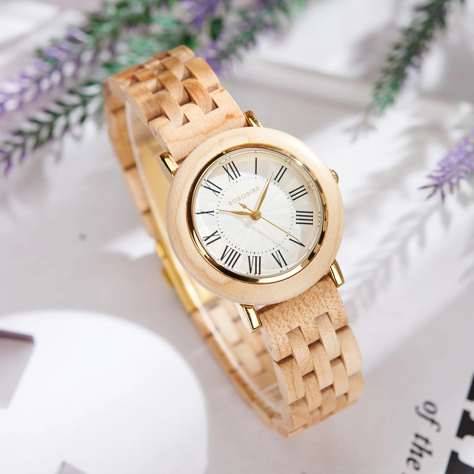 Bobo bird women’s wooden watch 2025 new elegant quartz wristwatch for ladies and girl natural wood timepiece gift