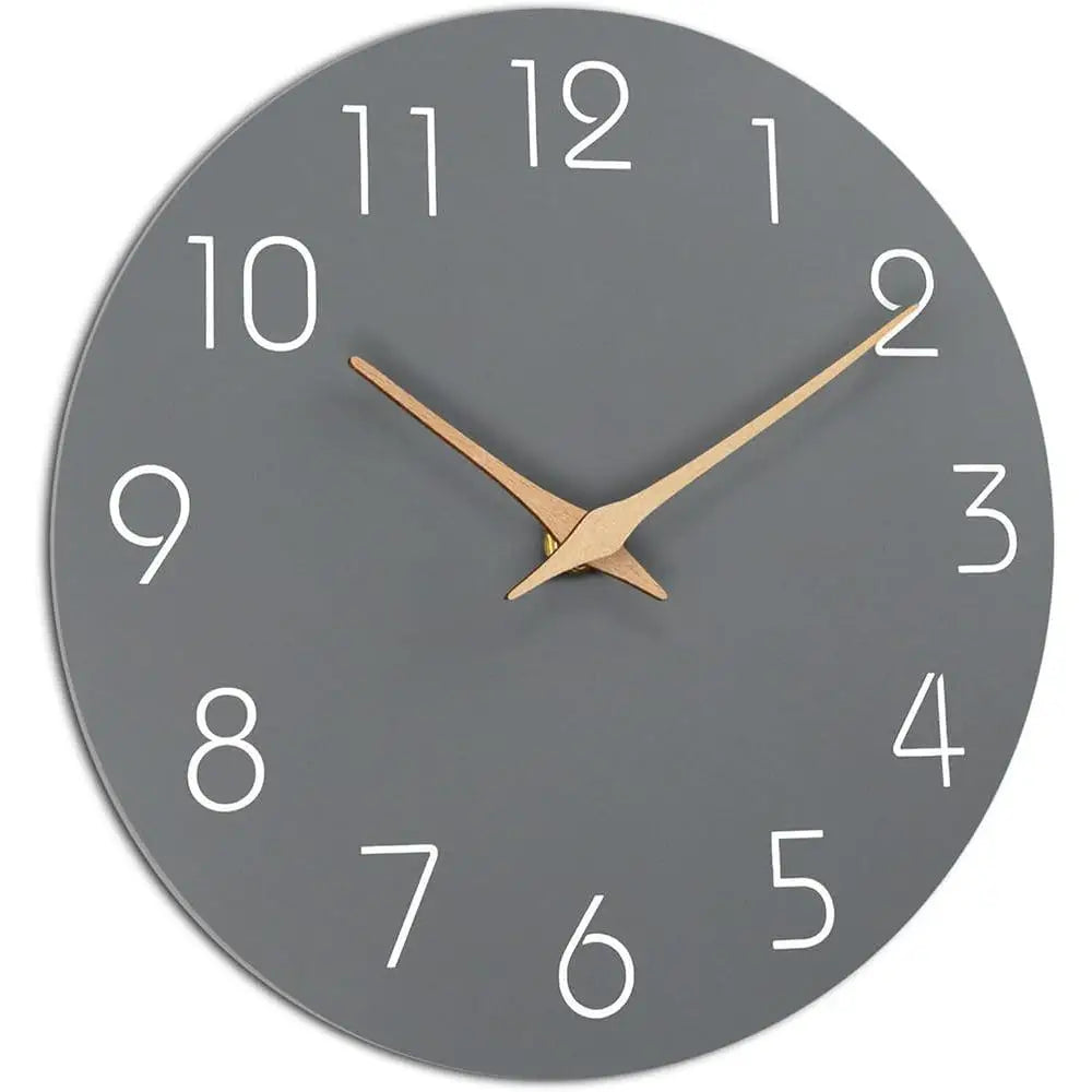 Large silent wall clock 16 inch analog non ticking battery operated decorative round bedroom living room kitchen home