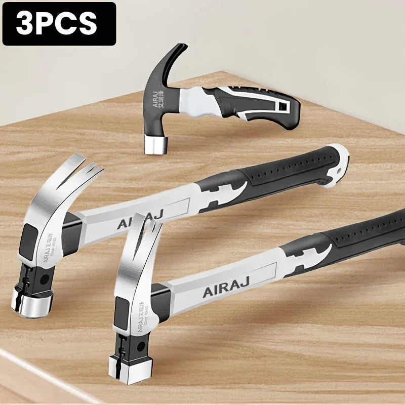 3 pcs multi-functional claw hammer engineering rubber handle lightweight portable woodworking window breaking hand