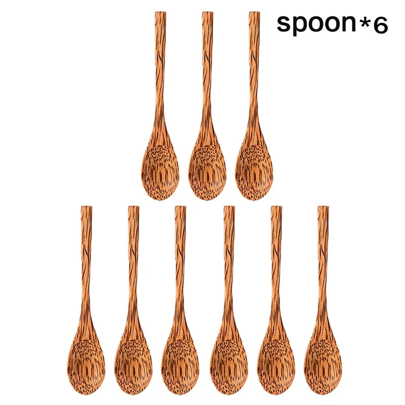 Natural coconut bowl 12-15cm handmade wooden tableware wood spoon dessert fruit salad mixing rice ramen kitchen