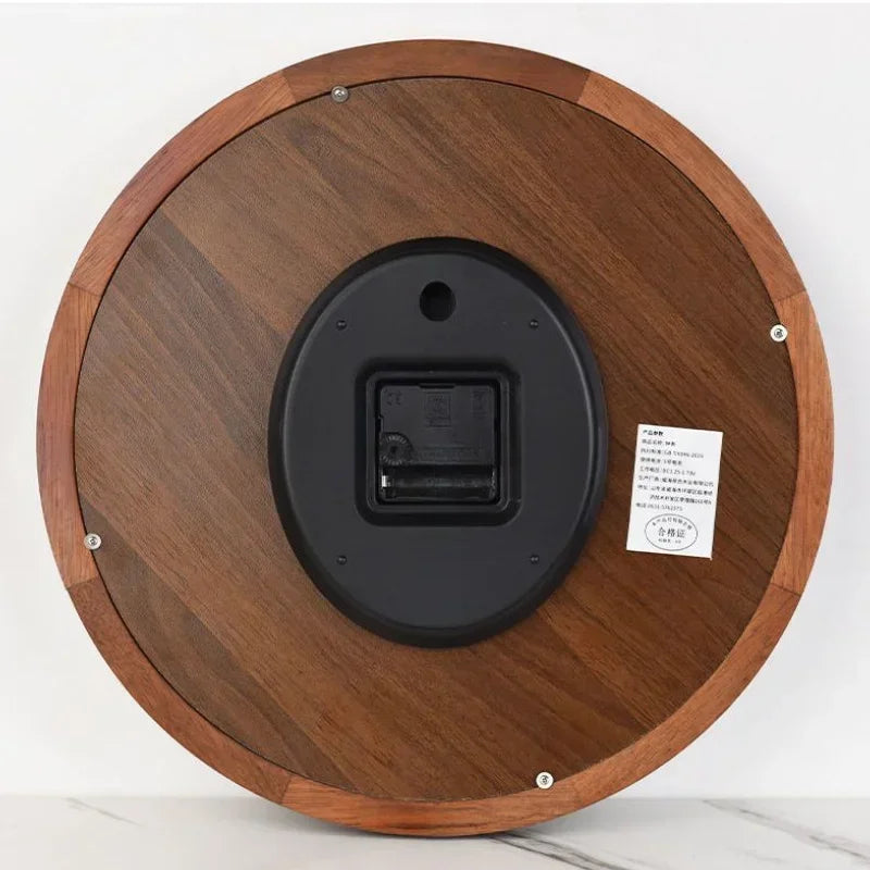 Solid wood wall clock modern living room large aesthetic watch silent creative home decoration accessories interior
