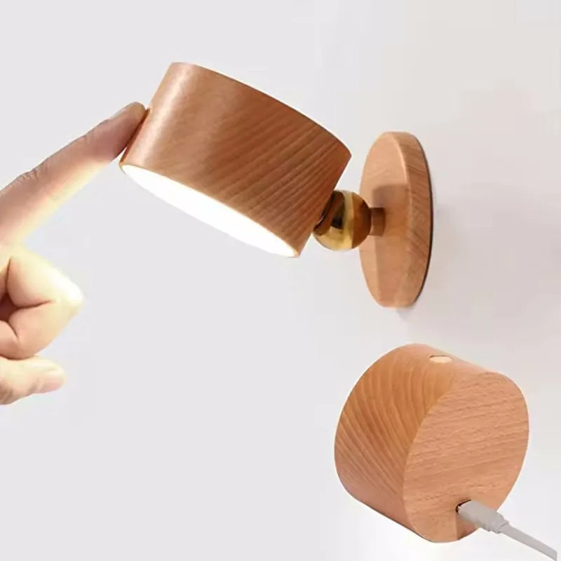 new-wooden-wall-mounted-lamp-360-rotating-touch-control-led-wall-sconce-usb-rechargeable-cordless-design-magnetic-night-light
