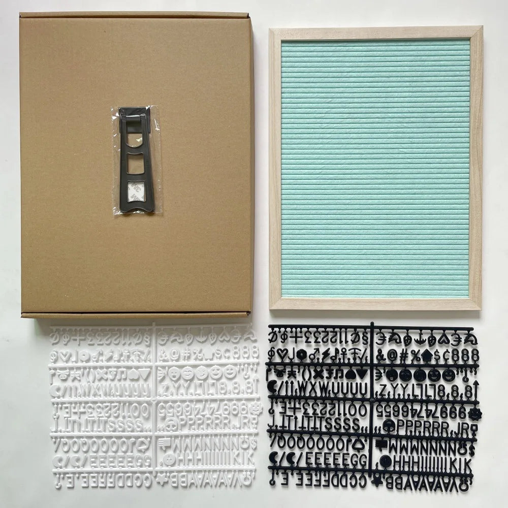 Plus size felt letter decorative board with stand 30*40cm wooden frame messages boards 460 letters diy party decoration