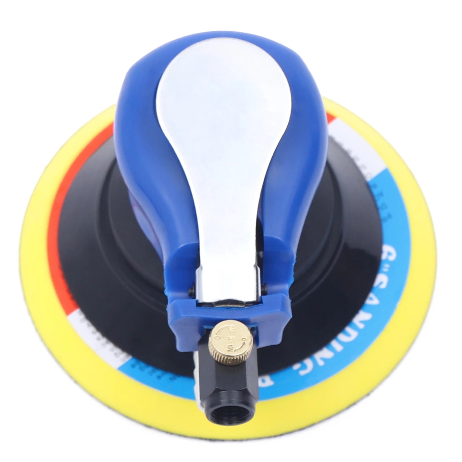6 inch pneumatic orbital sander non-slip air random sander for woodworking rust removal sanding fine polishing - blue
