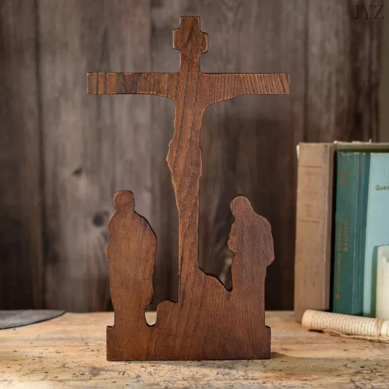 Vintage crosses jesus wood crafts,desktop icon wall hanging ornaments - religious (christian)