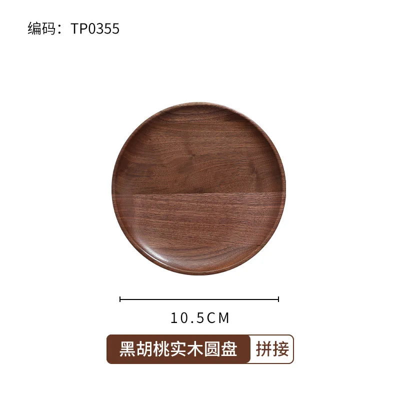 Scandinavian black walnut wood tray rectangular household tea fruit plate high value dinner - tp0355