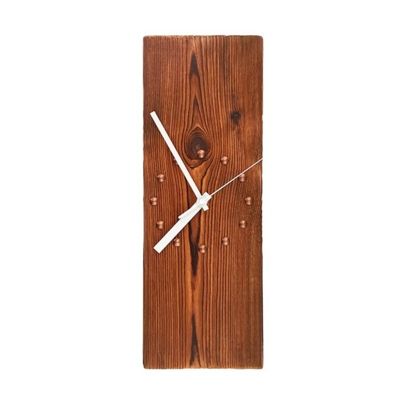 Solid wood wall clocks vintage silent clock nordic rectangle minimalist hanging living room decorative accessories