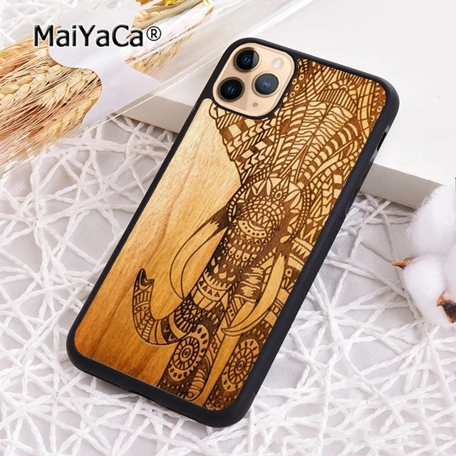 Maiyaca natural bamboo wood phone case cover for iphone 17 air 16 15 plus 11 12 13 14 pro max shell coque - 004