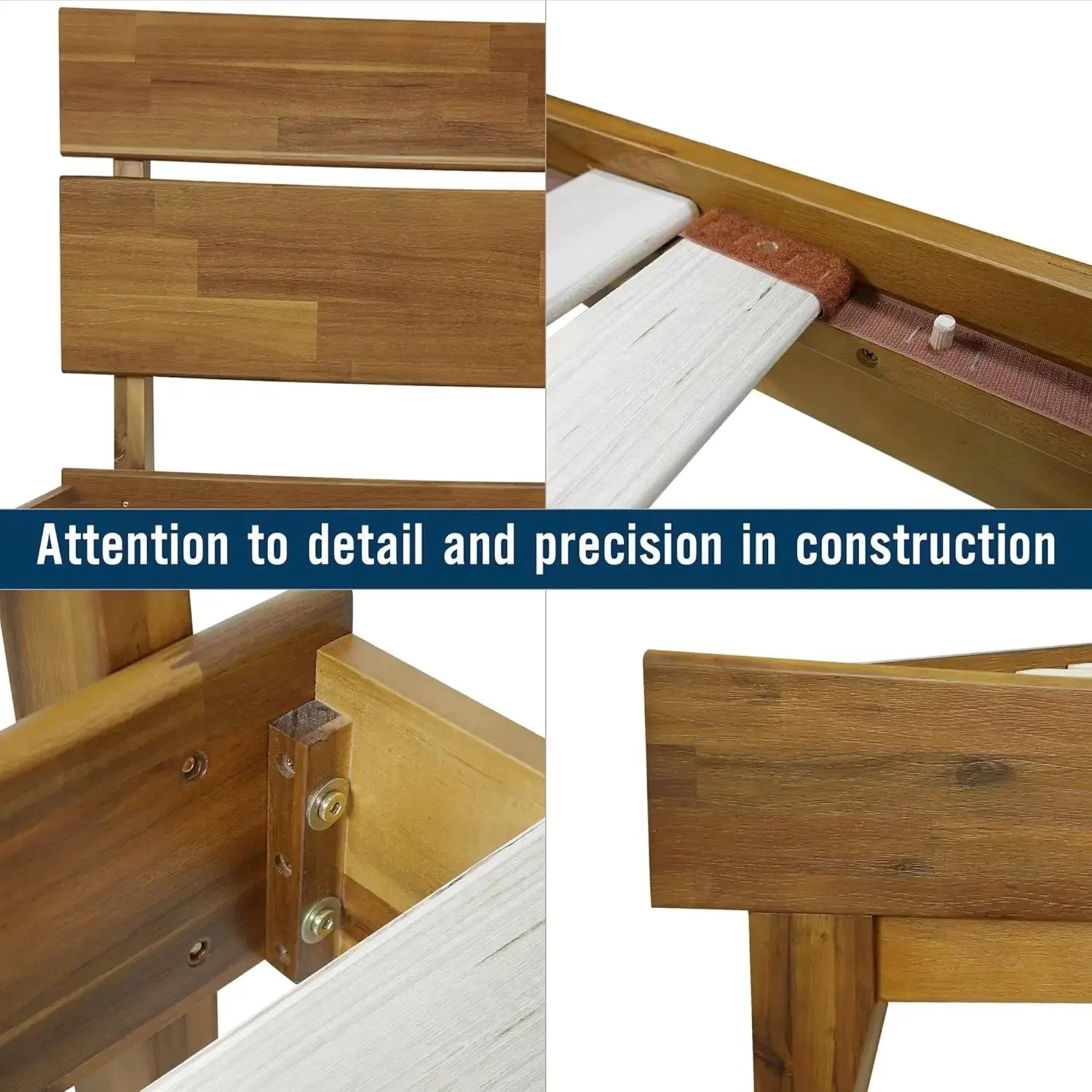 Aurora 800 lbs capacity queen bed frame and headboard solid wood platform contemporary signature - united states