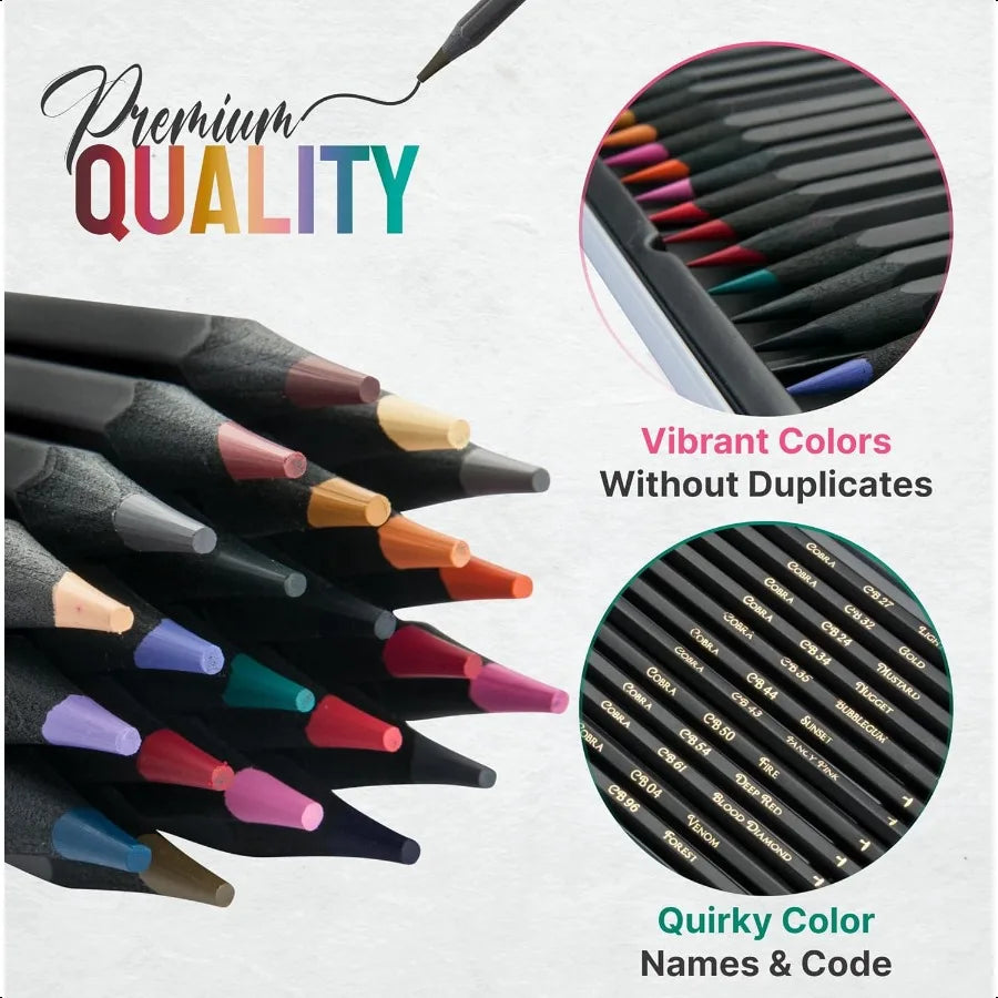 Coloring pencils for adults 24 wax soft core colored adult books vibrant color pencil set cobra - united states