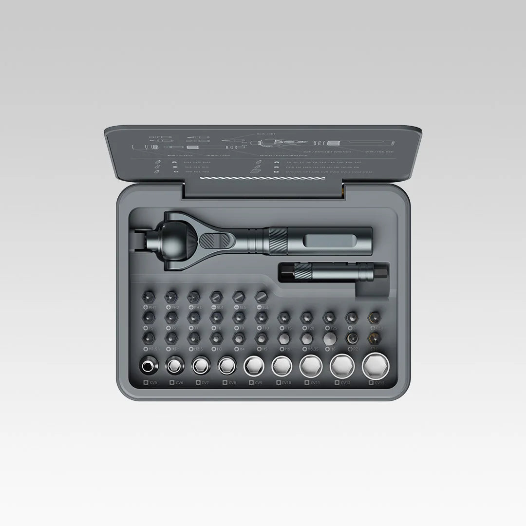 Vman 40-in-1 multi-function ratchet screwdriver kit with magnetic bits – mini repair tool set for pc iphone & home