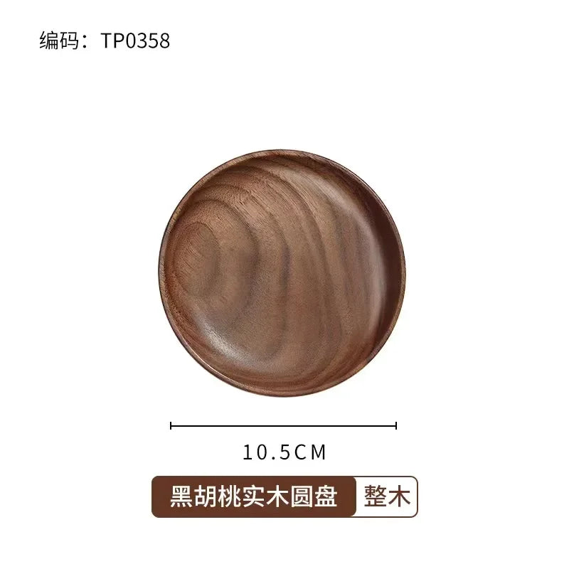 Wooden food tray walnut tea deluxe serving home tableware storage accessories coffee dessert snack - b 10.5x10.5x2cm
