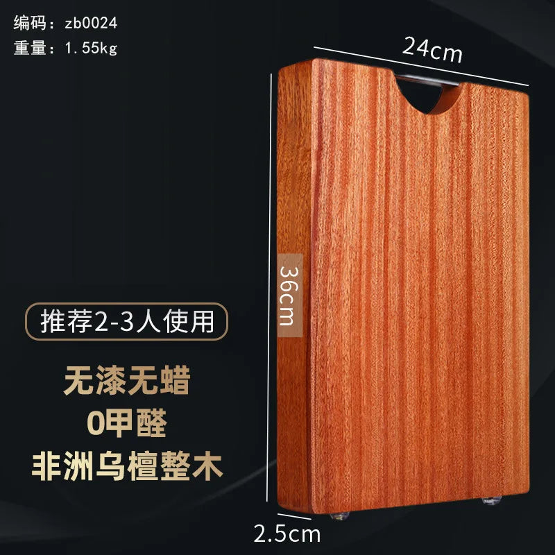 Solid wood cutting board hickened ebony antibacterial mildew kitchen accessories wooden no paint wax - 36x24x2.5cm