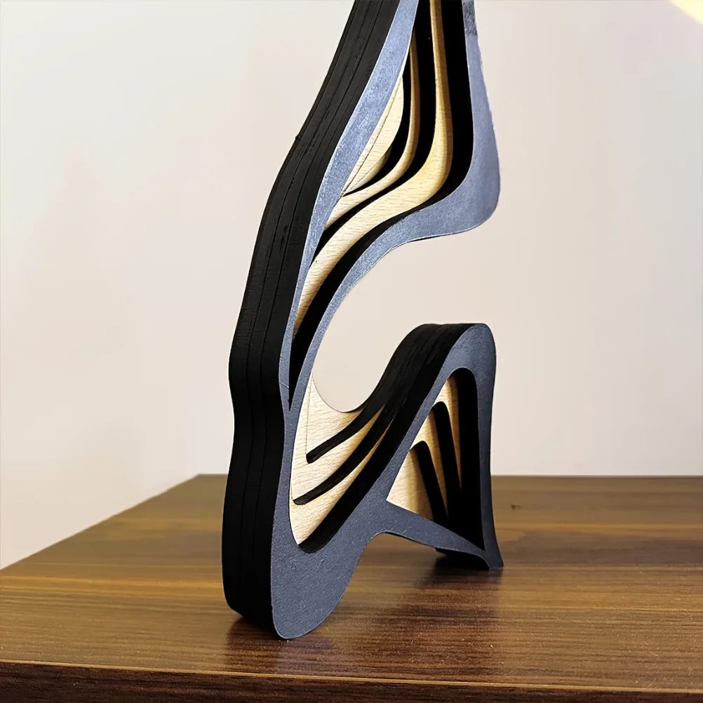 Artistic abstract wooden streamlined statue minimalist bookshelf home room decoration desktop ornaments gifts