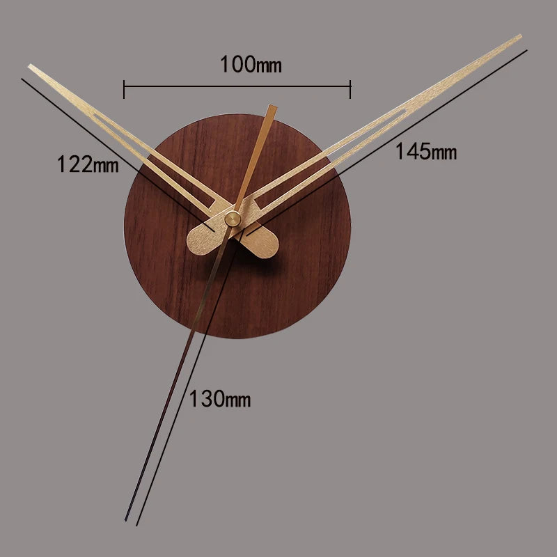 Wooden round plastic cover with sweep movement gold long hands diy wall clock - 2496 hands / china