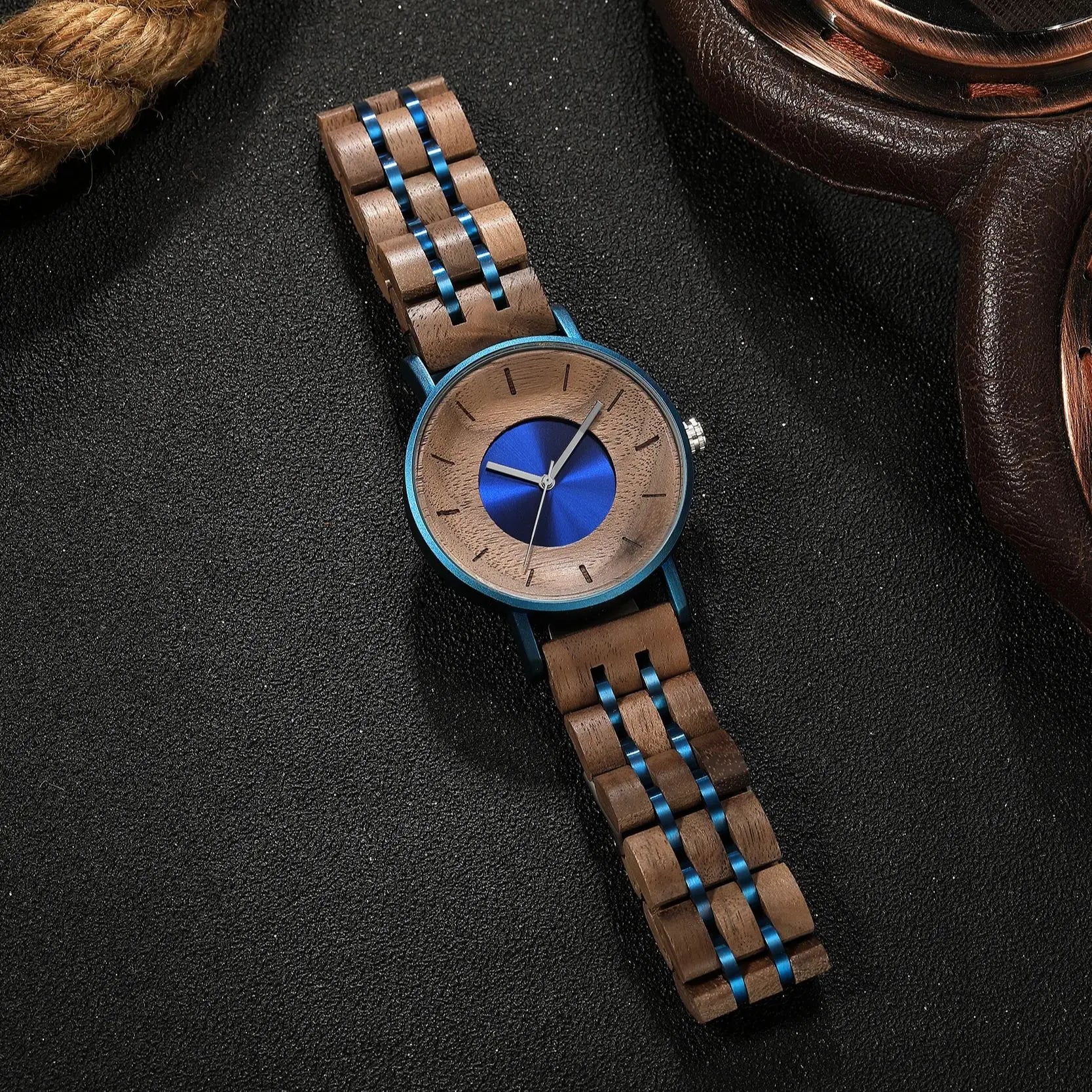 2025 new personalized creative wooden watch men quartz watches relojes para hombres relogio masculino - grey