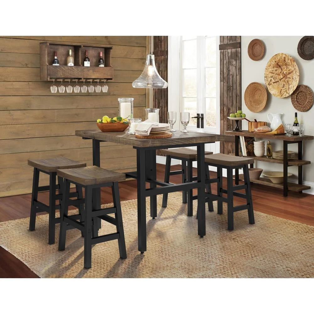 Wall mounted reclaimed wood wine rack space saving storage holds 8 bottles glasses rustic modern design home decor