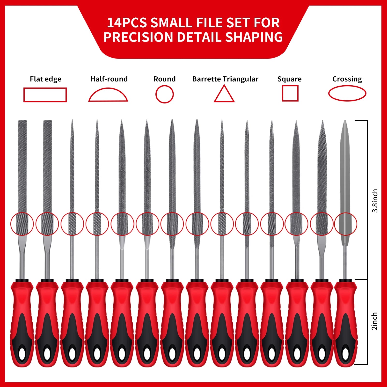 57pcs metal & wood file rasp set,grade t12 forged alloy steel half-round/round/triangle/flat 4pcs large tools 14pcs
