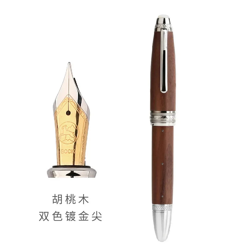 Handmade majohn m1000 wood fountain pen bock nib rivet pearl top office school supplies stationery writing