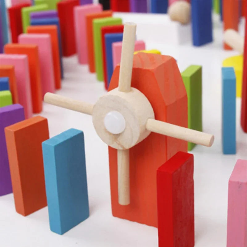 New kids 100pcs children color sort rainbow wood domino blocks kits early bright dominoes games educational toys gift