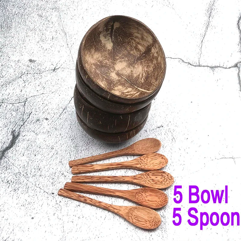 Pure natural coconut wooden bowl spoon kitchenware exquisite craftsmanship rice dessert salad noodle mousse pasta - 5
