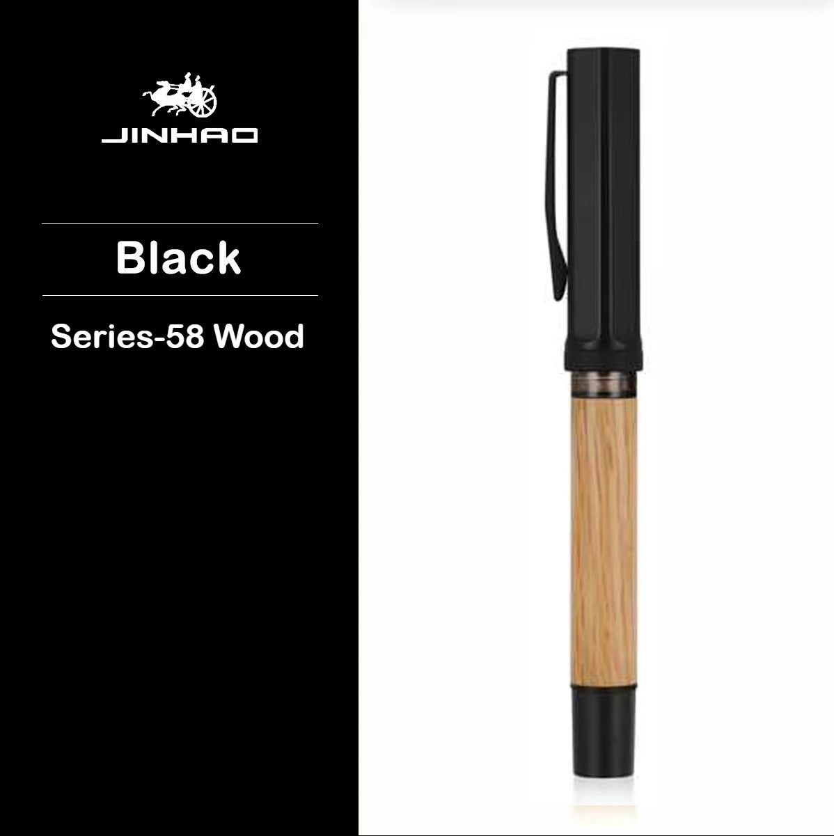 Jinhao 58 wood / scrimshaw fountain pen student f ef nib ink calligraphy stationery school office supplies - series