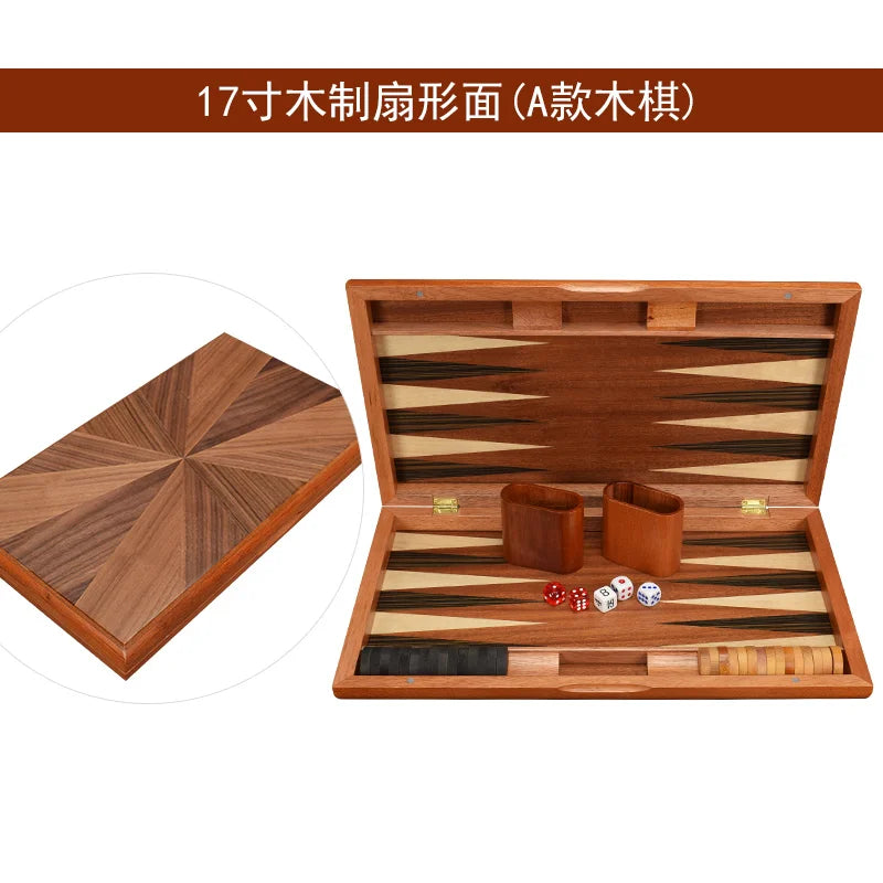 Luxury wooden backgammon chess set large handmade board games portable family travel table children aldult gift - 17
