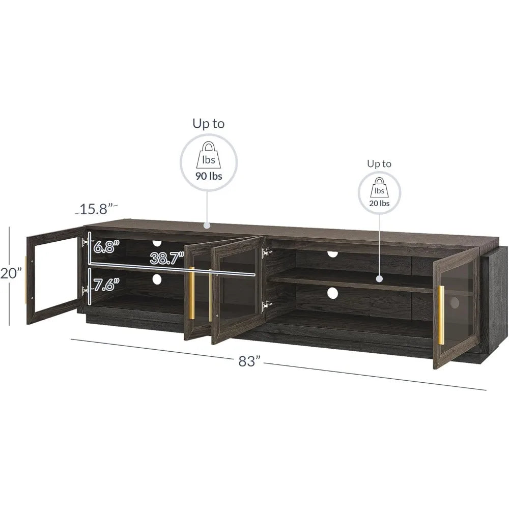 83’’ tv stand for tvs up to 85’’ modern cabinet & entertainment center with shelves wood storage living room