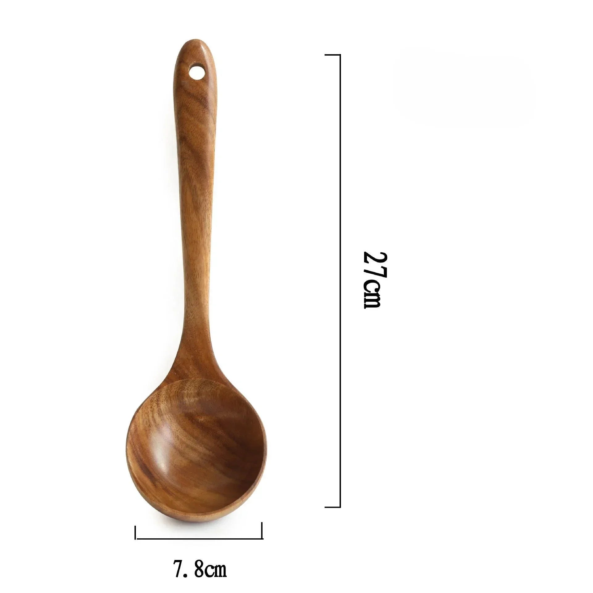 Wooden spoon natural tableware teak wood nanmu super long cooking kitchen utensils for tools - soup ladle d