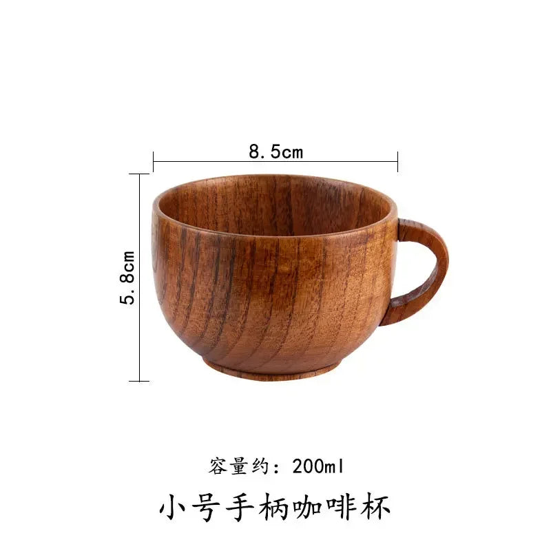 Wooden big belly cups handmade jujube wood handle beer tea coffee milk water cup kitchen bar drinkware for 1pc - small