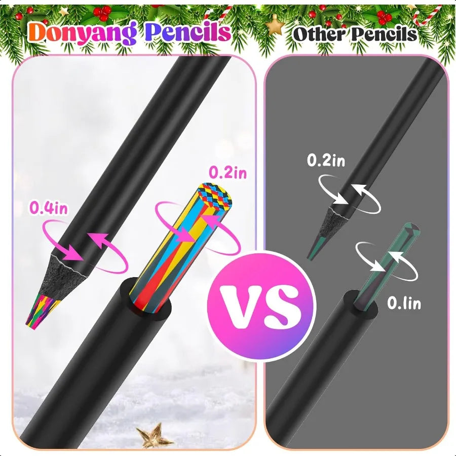 48pack rainbow colored pencils stocking stuffers for gifts teen girls 4 5 6 8 9 10 11 12 year old fun party favors cute