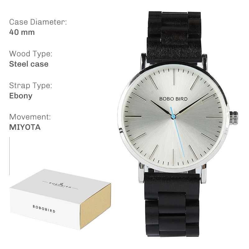 Bobo bird wood watch for men natural handcrafted wooden watches lightweight quartz wristwatch limited time offer