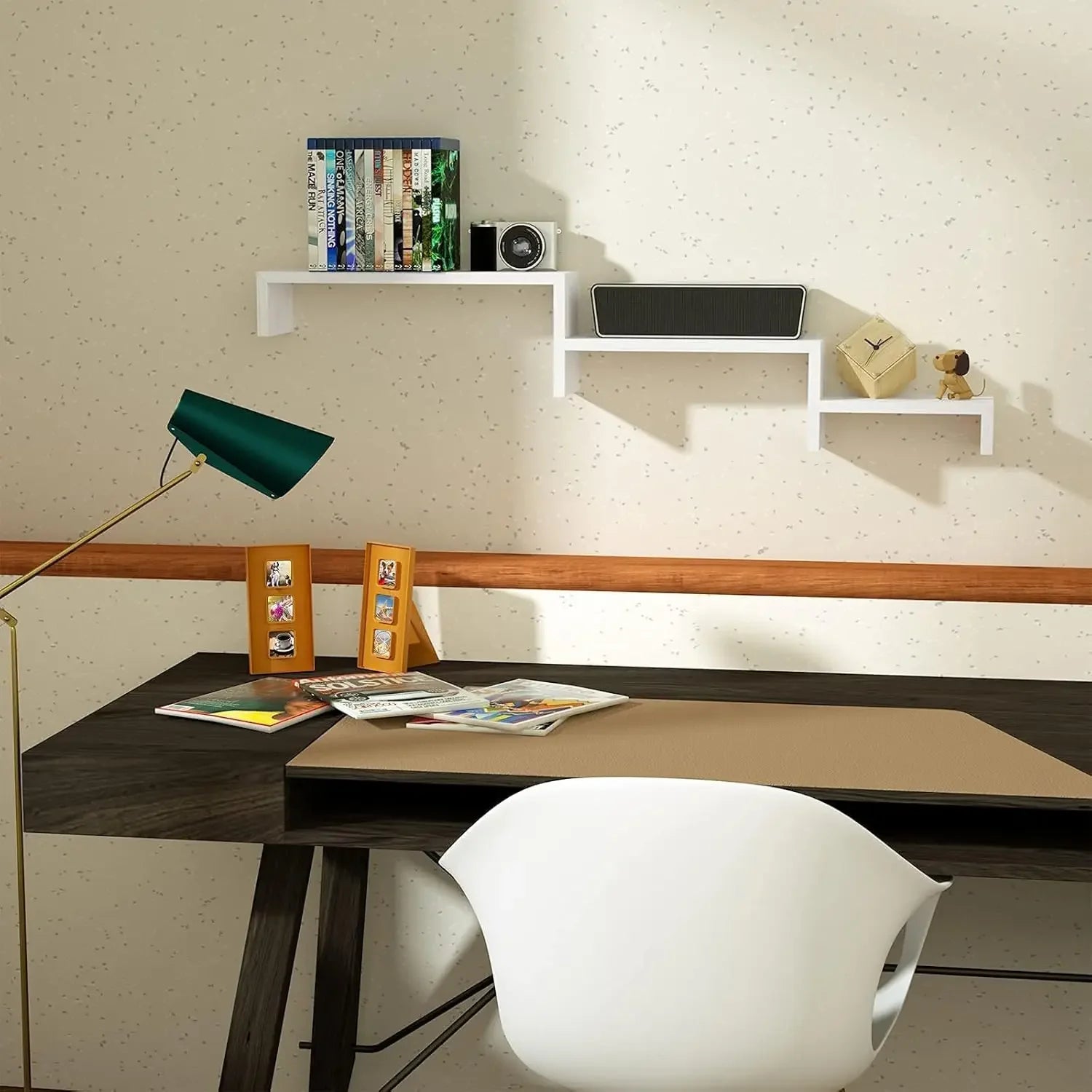 Floating shelves wall mounted solid wood white - united states / 1white