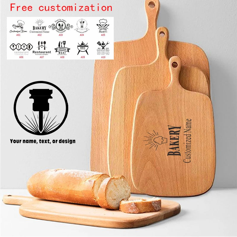 Custom mini high quality kitchen wooden chopping tray blocks cutting board pizza bread fruit sushi hangable tool