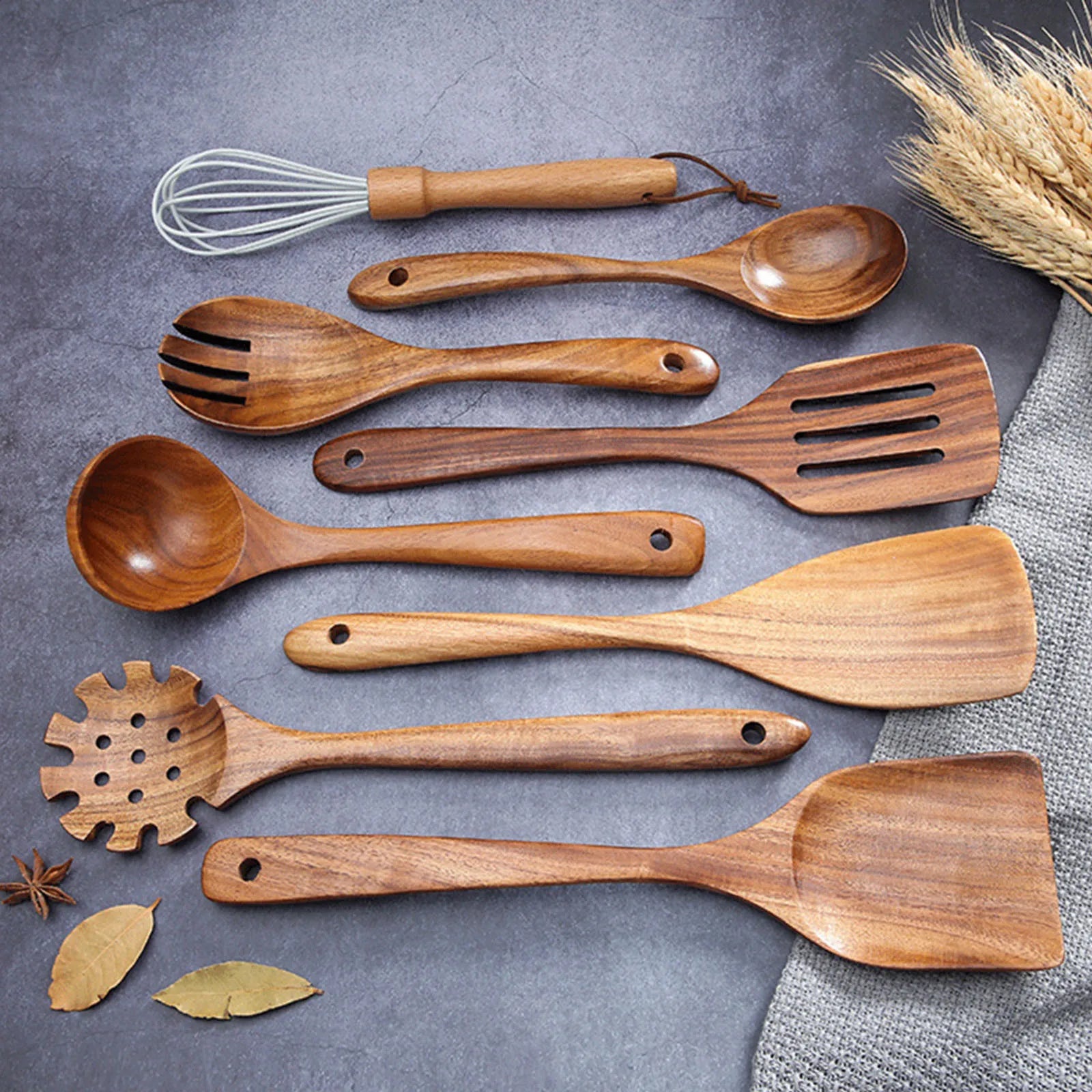 5-9pcs-set-wooden-kitchen-utensils-set-wooden-spoons-for-cooking-utensils-natural-teak-wooden-spoons-for-non-stick-pan-gift