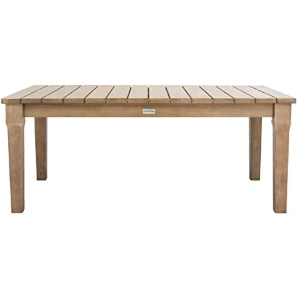 Luxury outdoor martinique natural wood coffee table by safavieh couture patio - united states