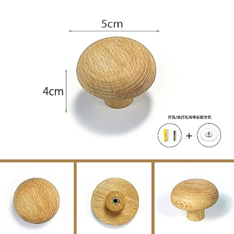 Simple solid wood hook wall mounted coat natural decorative key holder hat scarf handbag storage hanger bathroom rack