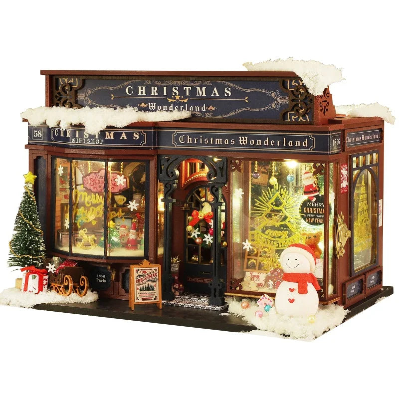 New diy christmas wonderland miniature kit - handcrafted 3d book nook model creative & black friday gift idea