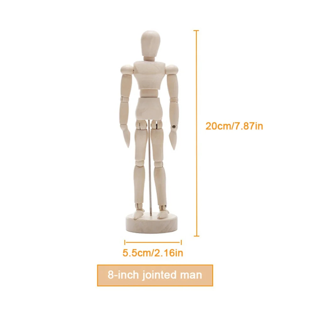 Drawing sketch mannequin model movable limbs wooden hand body draw action toys home decor artist models jointed doll