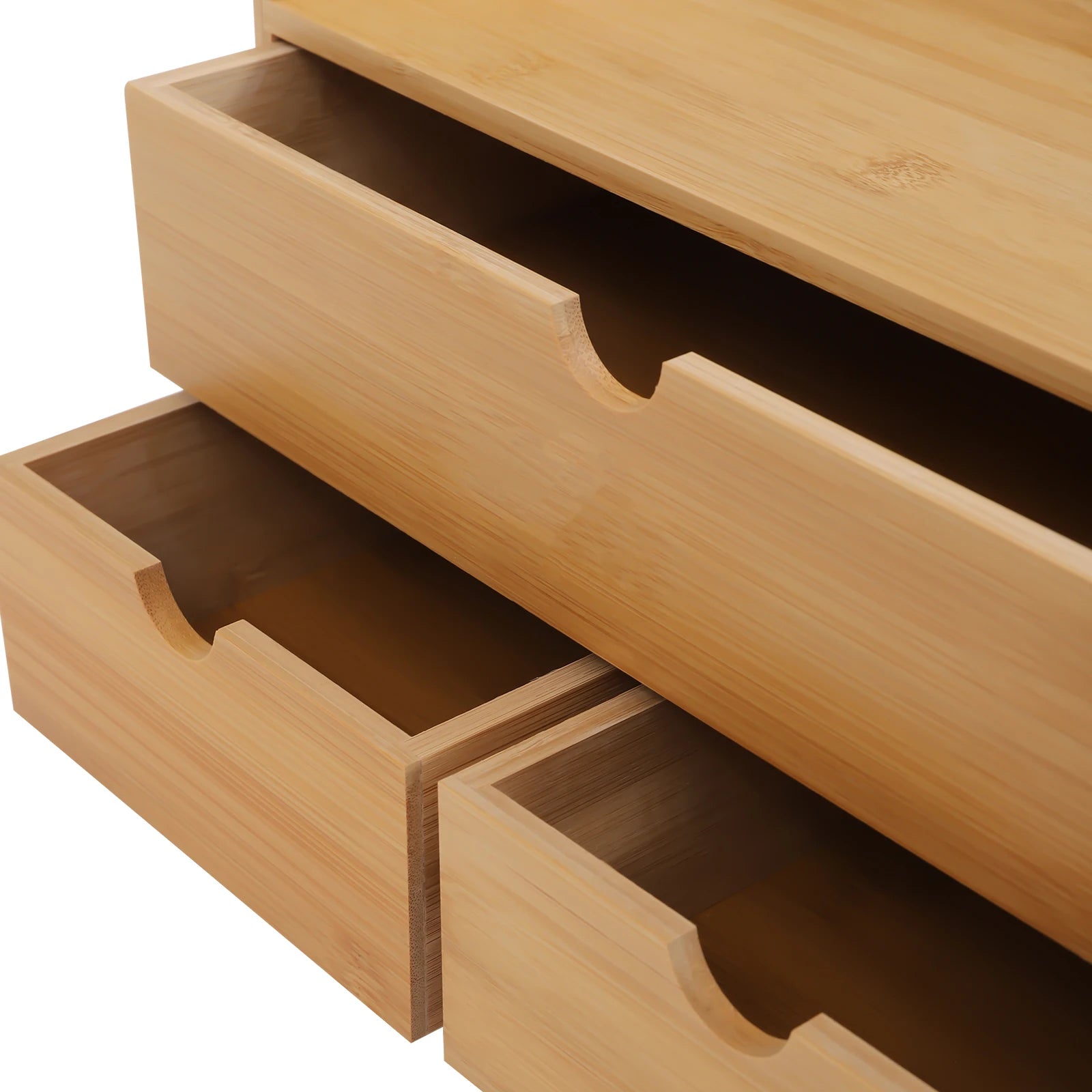 100% original bamboo desk organizer mini drawer tabletop storage organization box for office home (3 drawer)