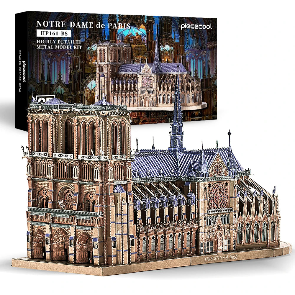 Piececool 3d metal puzzles jigsaw notre dame cathedral paris diy model building kits toys for adults birthday gifts