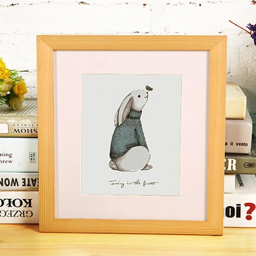 Wooden nature square picture frame,plexiglass include poster photo frames for wall hanging frame 30x30 35x35cm - wood