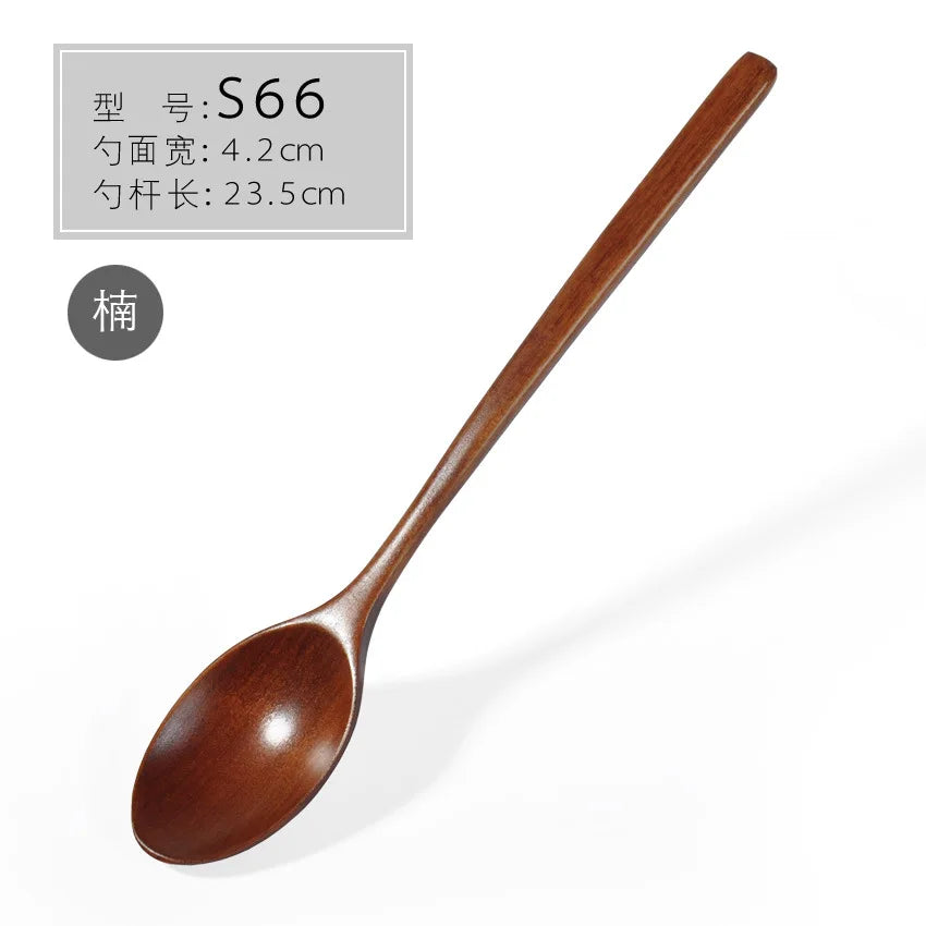 1pc wooden spoon tableware kitchen cooking utensil tools soup tea catering tool coffee teaspoon honey - 1