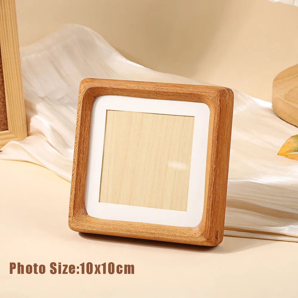 Square teakwood photo frame high-grade 10x10cm 20x20cm 25x25cm wedding picture stand for pictures home desktop decor