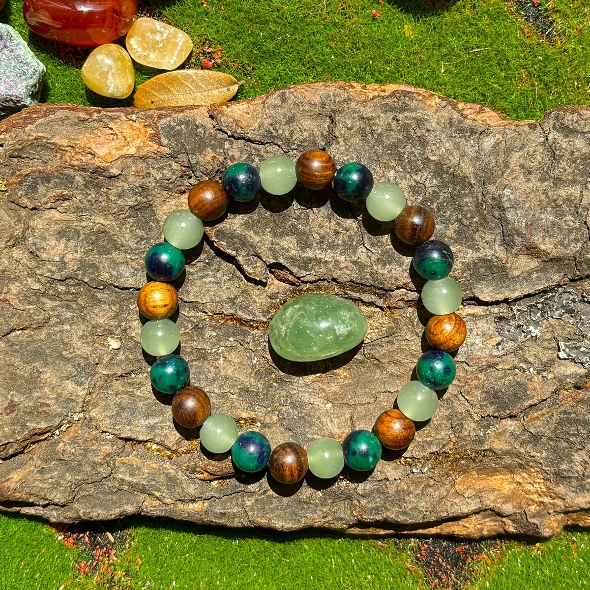 1pc/ attract wealth and prosperity bracelet made of natural stone with wooden beads handmade men women jewelry fashiona