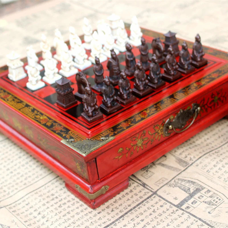 new-wood-chess-chinese-retro-terracotta-warriors-chess-wood-do-old-carving-resin-chessman-christmas-birthday-premium-gift