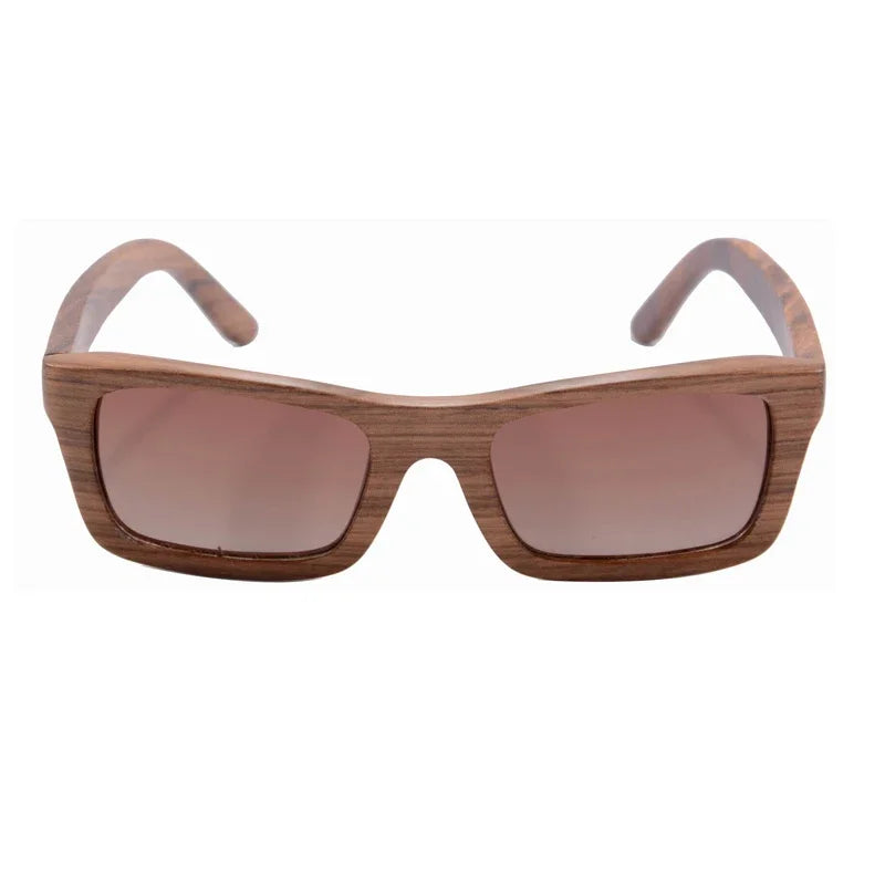 Handmade bamboo wood sunglasses square wooden frame polarized sun glasses for unisex lovers fashion eyeglasses gafas de