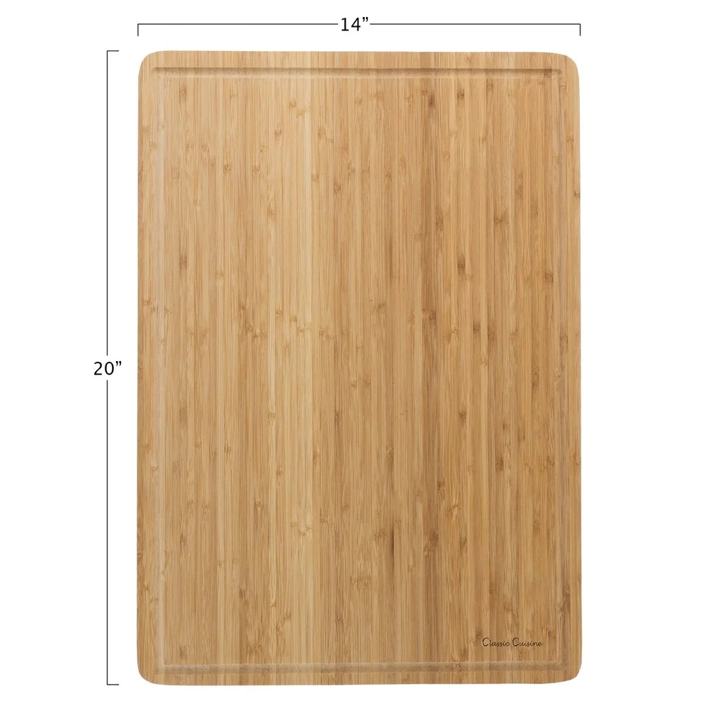 Bamboo cutting board extra large with juice groove antibacterial thick kitchen durable eco friendly food prep tool